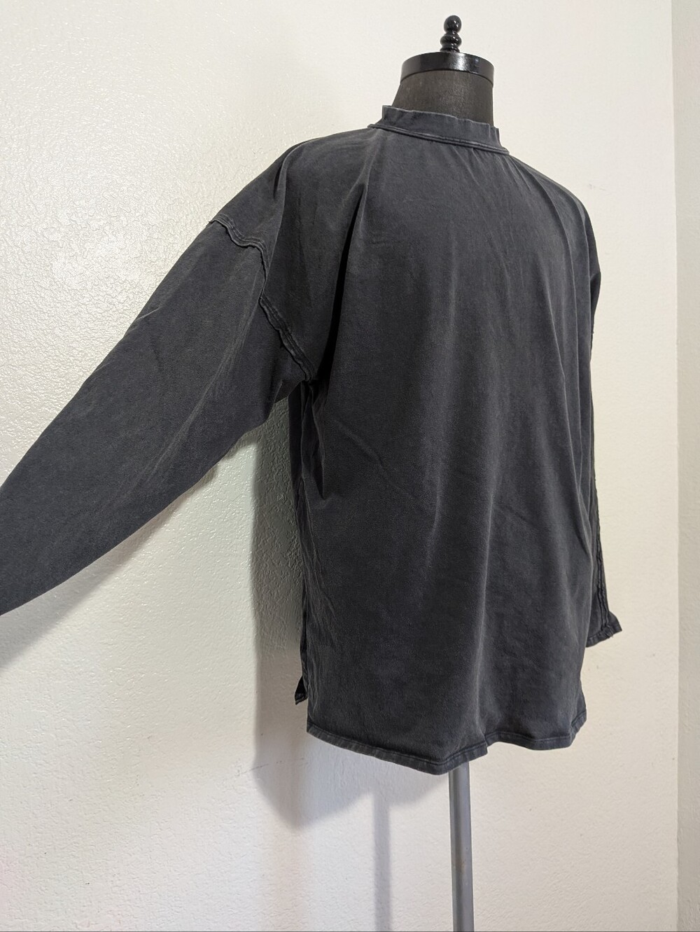 Free People We The Free Black Washed Oversized Long Sleeve Shirt Size Medium
